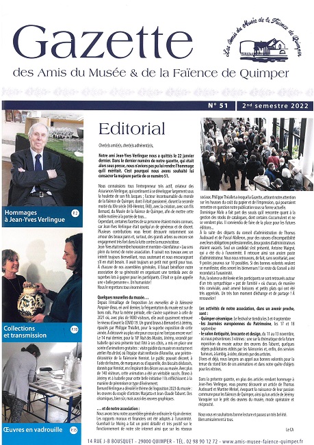 Gazette des Amis du Musée et de la Faïence de Quimper n°51