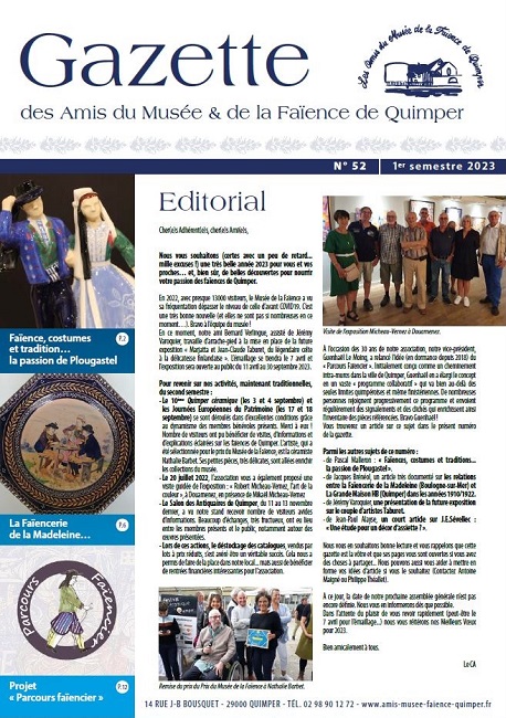 Gazette des Amis du Musée et de la Faïence de Quimper n°52